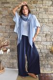 Cyril Crinkelle Wide Leg Pant Navy